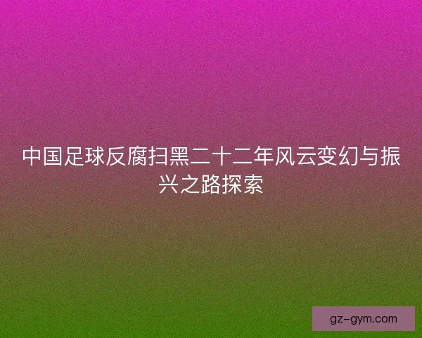 中国足球反腐扫黑二十二年风云变幻与振兴之路探索